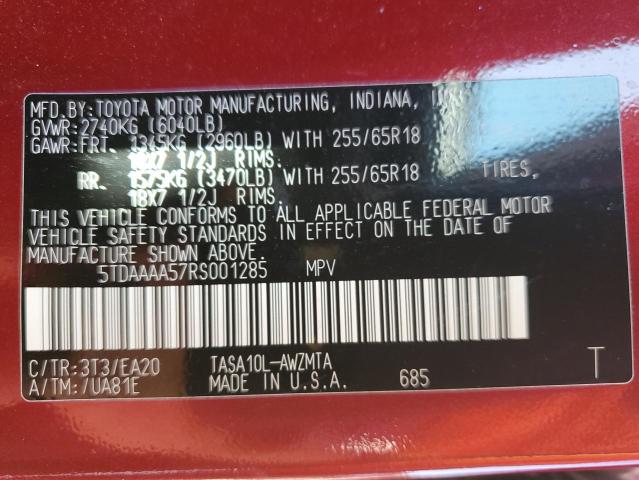 2024 TOYOTA GRAND HIGH 5TDAAAA57RS001285