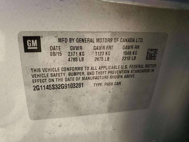 2016 CHEVROLET IMPALA LTZ 2G1145S32G9103281