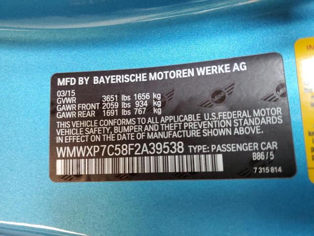 2015 MINI COOPER S - WMWXP7C58F2A39538