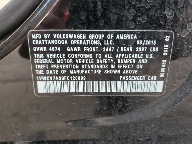 2015 VOLKSWAGEN PASSAT SEL 1VWCV7A33FC120699