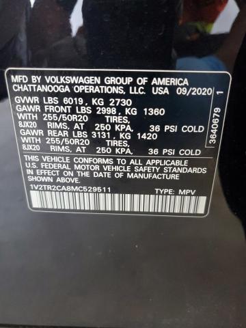 2021 VOLKSWAGEN ATLAS SEL - 1V2TR2CA8MC529511