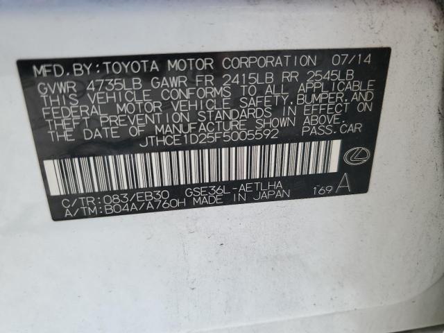 2015 LEXUS IS 350 JTHCE1D25F5005592