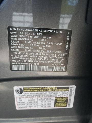 2016 VOLKSWAGEN TOUAREG SP - WVGEF9BP1GD012594