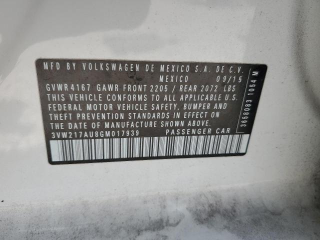 2016 VOLKSWAGEN GOLF S/SE 3VW217AU8GM017939