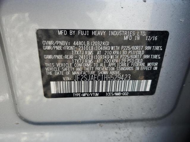 2017 SUBARU FORESTER 2 - JF2SJAEC1HH529423