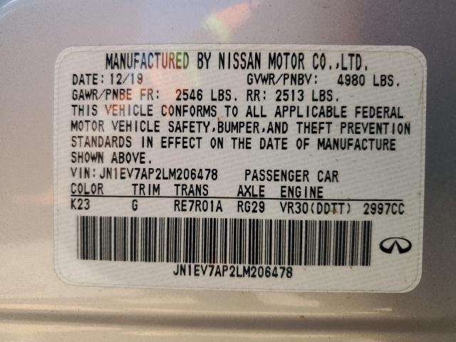 2020 INFINITI Q50 PURE - JN1EV7AP2LM206478