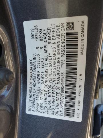 2019 HONDA CIVIC SPOR - 2HGFC2F88KH596436