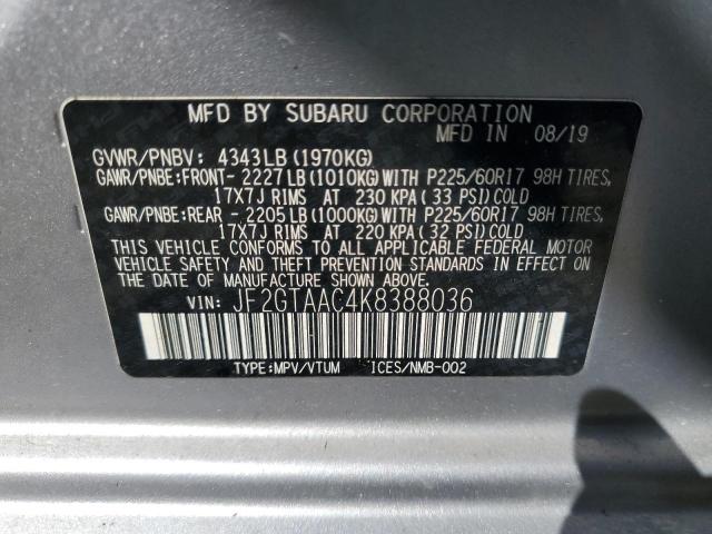 2019 SUBARU CROSSTREK - JF2GTAAC4K8388036