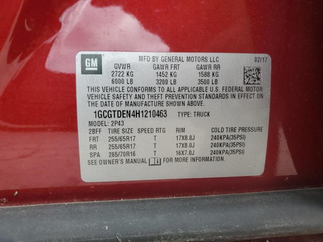 2017 CHEVROLET COLORADO Z - 1GCGTDEN4H1210463