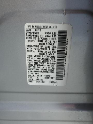 JN8AS5MV0DW649046 2013 NISSAN ROGUE