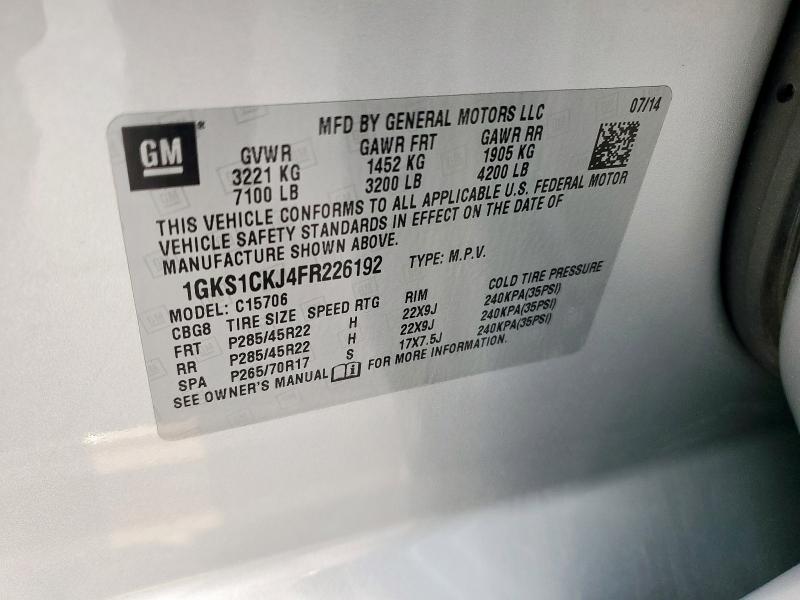 2015 GMC YUKON DENA - 1GKS1CKJ4FR226192