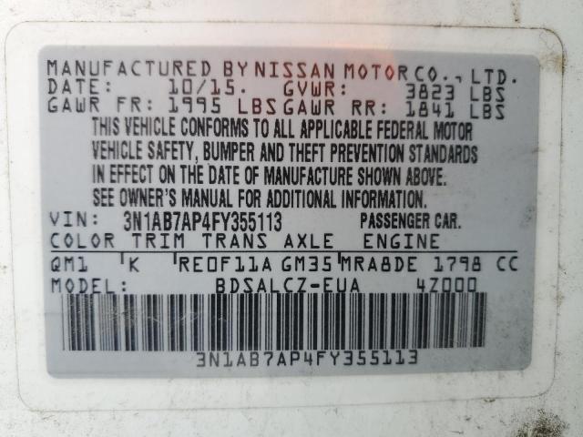 2015 NISSAN SENTRA S - 3N1AB7AP4FY355113