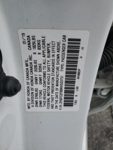 2019 HONDA CIVIC SPOR - 2HGFC2F89KH533751