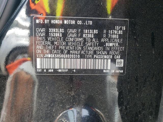 2016 HONDA FIT LX JHMGK5H56GX020310