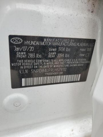 2020 HYUNDAI ELANTRA SEL 5NPD84LF9LH579112