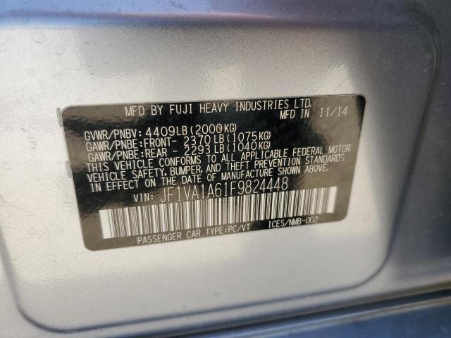 2015 SUBARU WRX JF1VA1A61F9824448