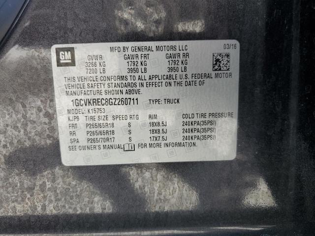 2016 CHEVROLET SILVERADO - 1GCVKREC8GZ260711