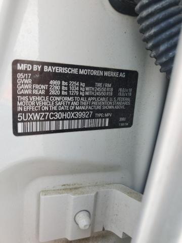 2017 BMW X3 SDRIVE2 - 5UXWZ7C30H0X39927