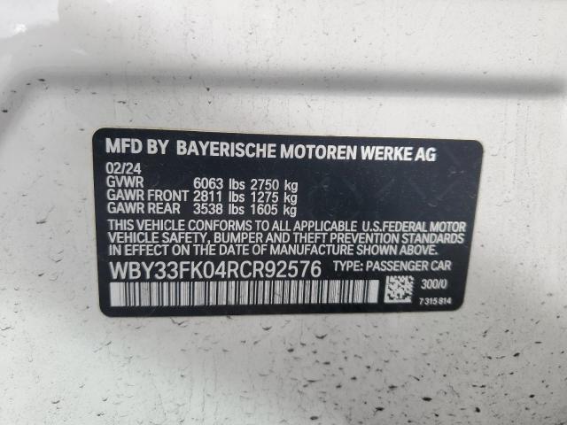 2024 BMW I5 EDRIVE WBY33FK04RCR92576