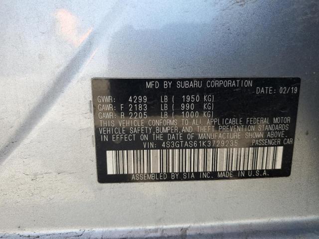 2019 SUBARU IMPREZA LI 4S3GTAS61K3729235