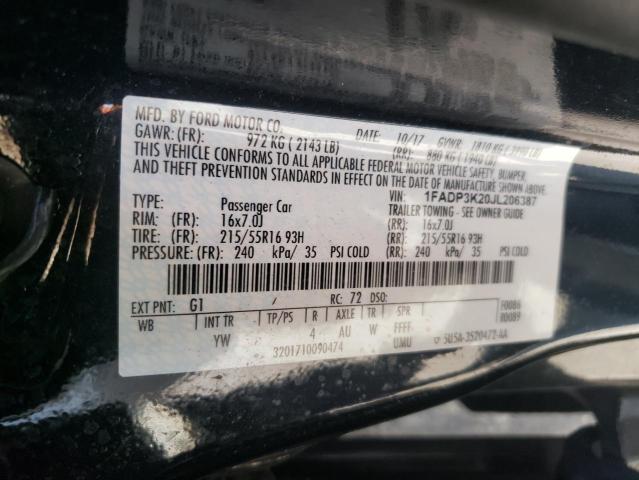 2018 FORD FOCUS SE - 1FADP3K20JL206387