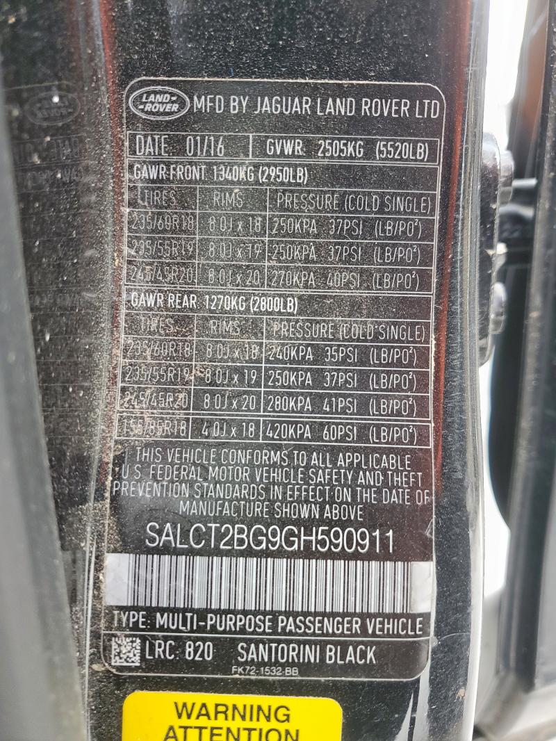 2016 LAND ROVER DISCOVERY - SALCT2BG9GH590911