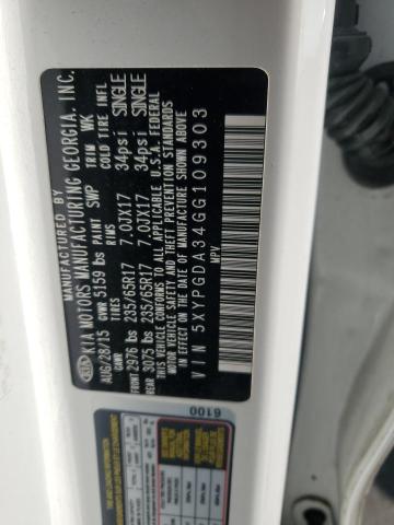 2016 KIA SORENTO LX 5XYPGDA34GG109303