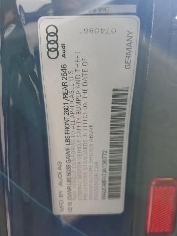 2018 AUDI S4 PRESTIG WAUC4BF47JA136772