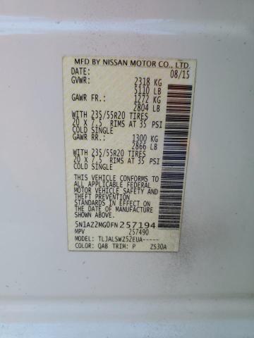 2015 NISSAN MURANO S 5N1AZ2MG0FN257194