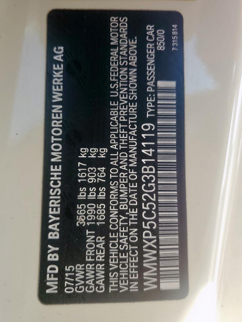 2016 MINI COOPER WMWXP5C52G3B14119