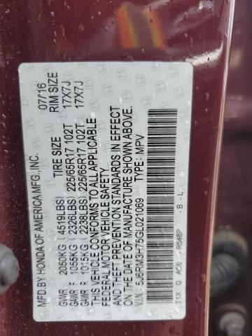 2016 HONDA CR-V EXL - 5J6RM3H75GL021069