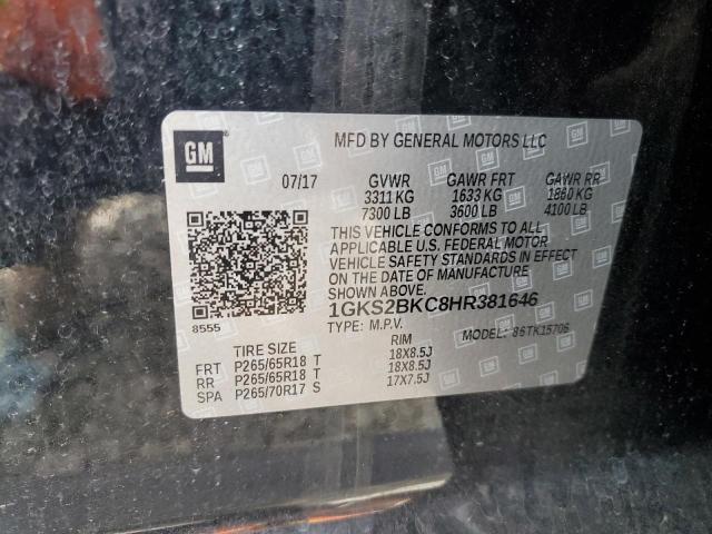 2017 GMC YUKON SLT 1GKS2BKC8HR381646
