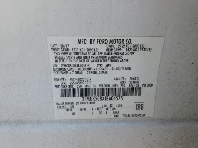 2018 FORD FLEX SEL - 2FMGK5C8XJBA04575