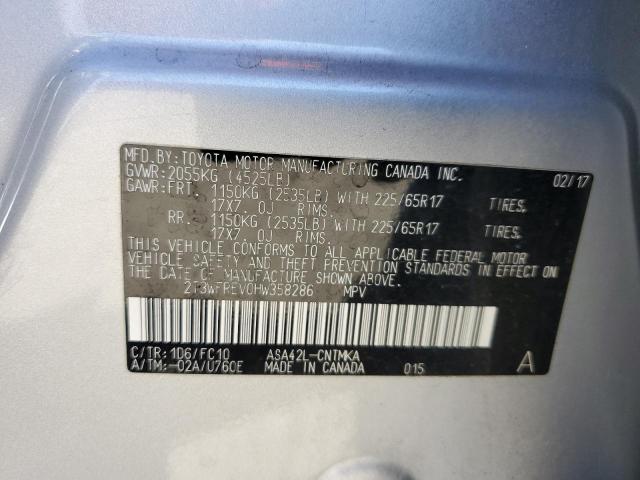 2017 TOYOTA RAV4 XLE - 2T3WFREV0HW358286