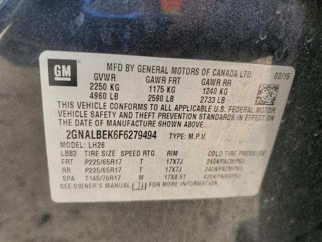 2015 CHEVROLET EQUINOX LT - 2GNALBEK6F6279494