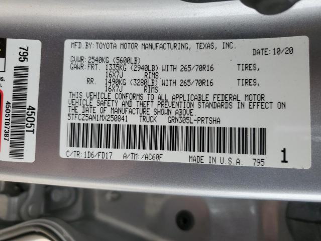 2021 TOYOTA TACOMA DOU - 5TFCZ5AN1MX250841