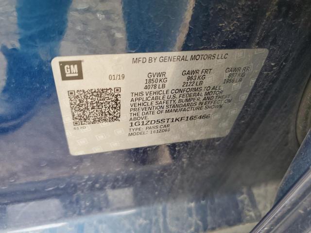 2019 CHEVROLET MALIBU LT - 1G1ZD5ST1KF165466