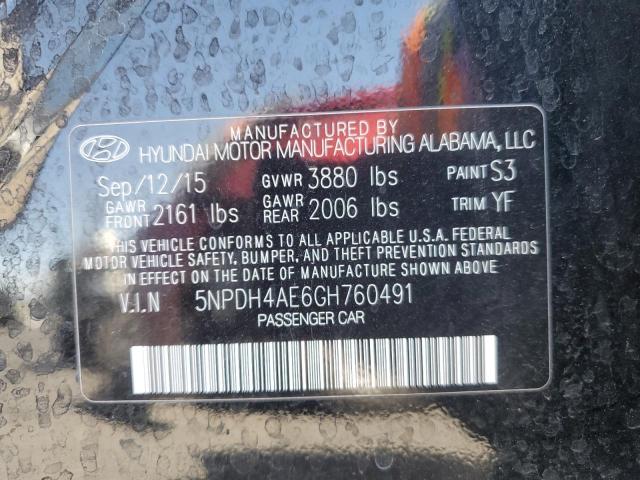 2016 HYUNDAI ELANTRA SE - 5NPDH4AE6GH760491