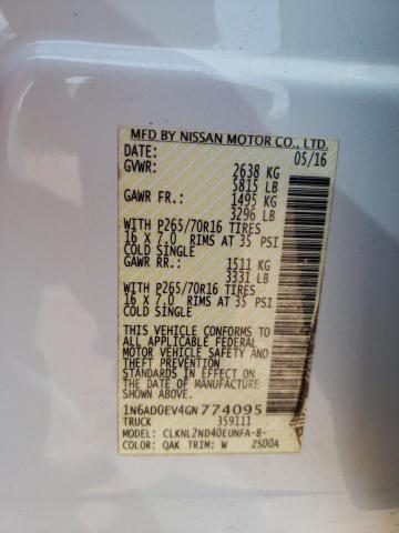 2016 NISSAN FRONTIER S - 1N6AD0EV4GN774095