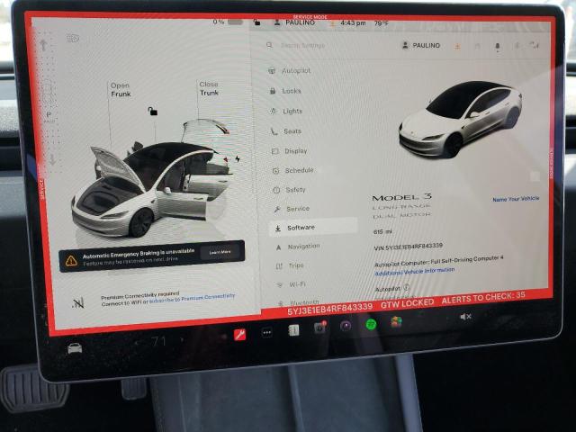 2024 TESLA MODEL 3 5YJ3E1EB4RF843339