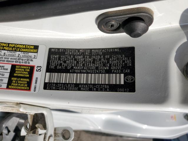 2019 TOYOTA CAMRY XSE - 4T1B61HK7KU224750