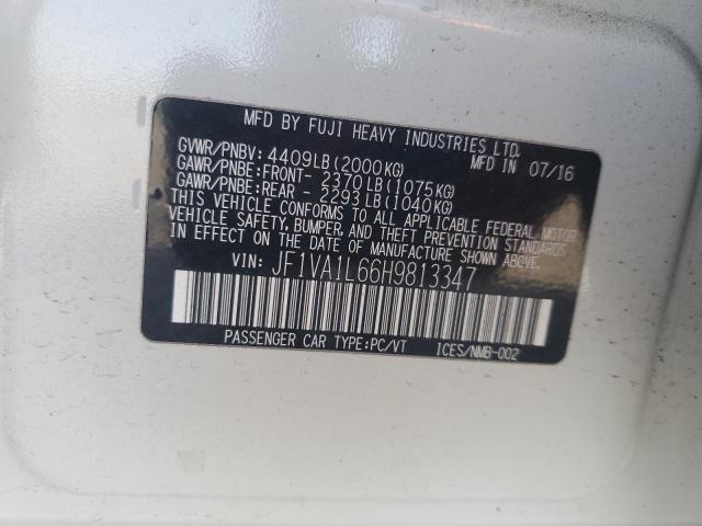 2017 SUBARU WRX LIMITE JF1VA1L66H9813347