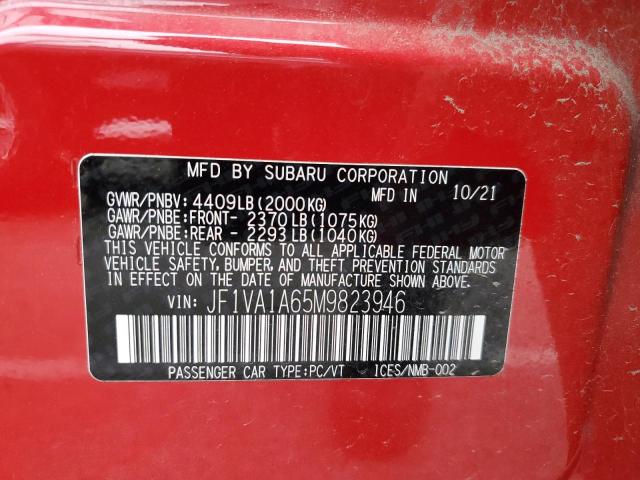 2021 SUBARU WRX JF1VA1A65M9823946