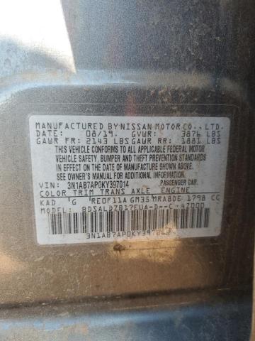 2019 NISSAN SENTRA S - 3N1AB7AP0KY397014