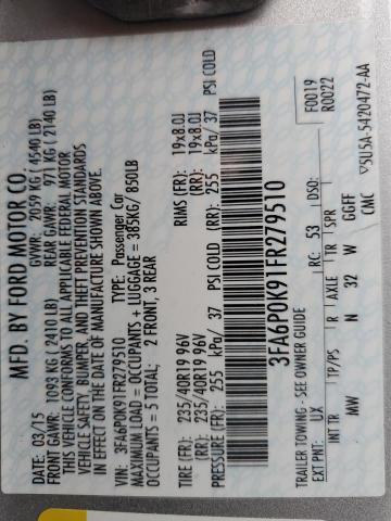 2015 FORD FUSION TIT - 3FA6P0K91FR279510