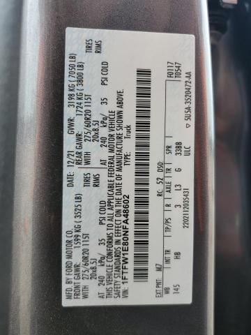 2022 FORD F150 SUPER - 1FTFW1E80NFA48602