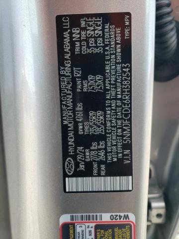 2024 HYUNDAI TUCSON SEL 5NMJFCDE6RH382543