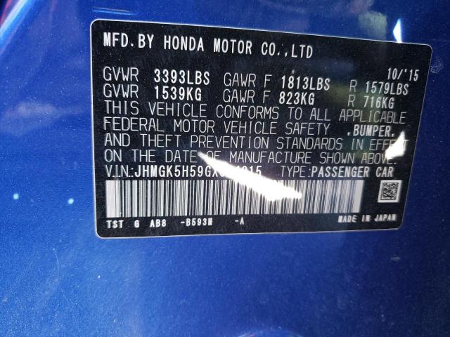 2016 HONDA FIT LX - JHMGK5H59GX004215