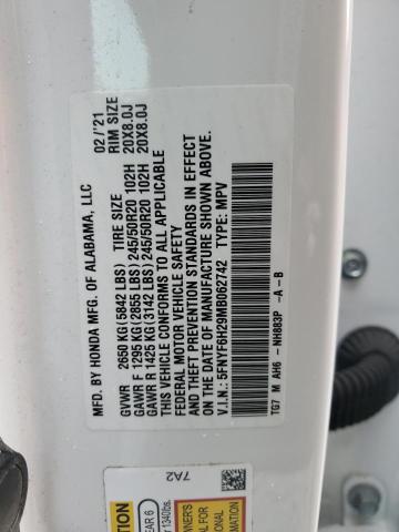 2021 HONDA PILOT SE 5FNYF6H29MB062742