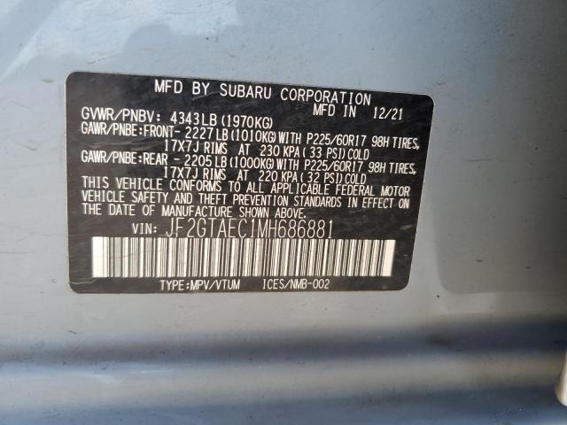 2021 SUBARU CROSSTREK - JF2GTAEC1MH686881